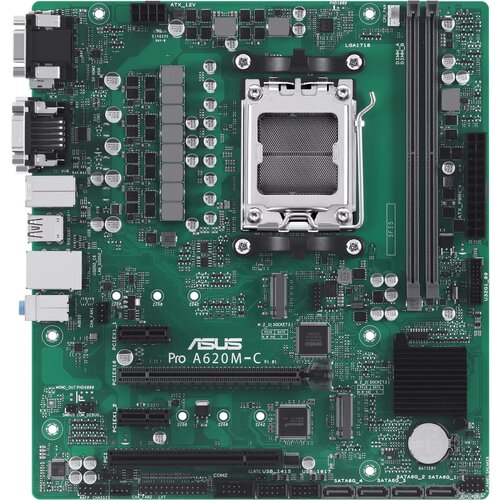 Материнская плата ASUS PRO A620M-C-CSM материнская плата asus pro h610t csm lga1700 h610 2 ddr5 dp hdmi 2 sata 6 0 m 2 usb 3 2 usb 2 0 mitx 90mb1g60 m0eayc pro h610t csm