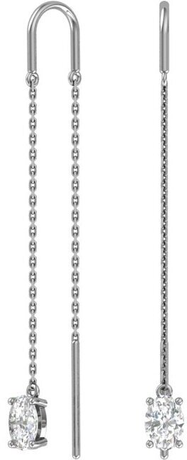Серьги с подвесками POKROVSKY Серьги из серебра 0221282-00775, серебро, 925 проба, родирование, бесцветный