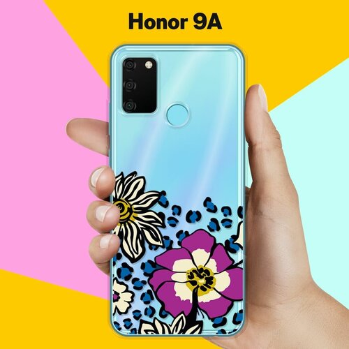 Силиконовый чехол Цветы с узором на Honor 9A силиконовый чехол фиолетовые цветы на honor 9a