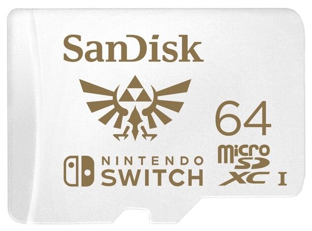 SanDisk Карта памяти microSDXC 64Gb для Nintendo Switch (SDSQXAT-064G-GNCZN), белый - фото №1