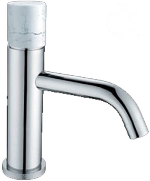 Смеситель Boheme Stick 121-CR-MR-W белая мраморная ручка.-