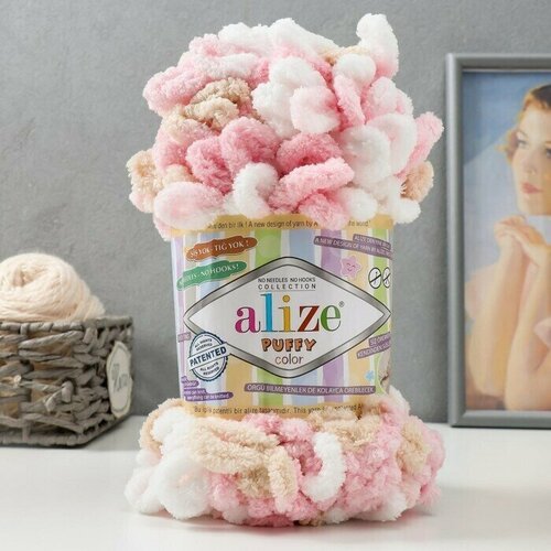 Пряжа Puffy color 100 микрополиэстер 9м100г 6046 828₽