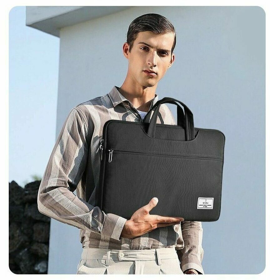 Сумка для ноутбука WiWU ViVi Laptop Handbag для Macbook 15.6 дюймов водонепроницаемая - Серая