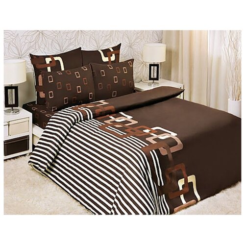 фото Постельное белье евростандарт mona liza chocolate, бязь, 2 наволочки 70 х 70 см, коричневый