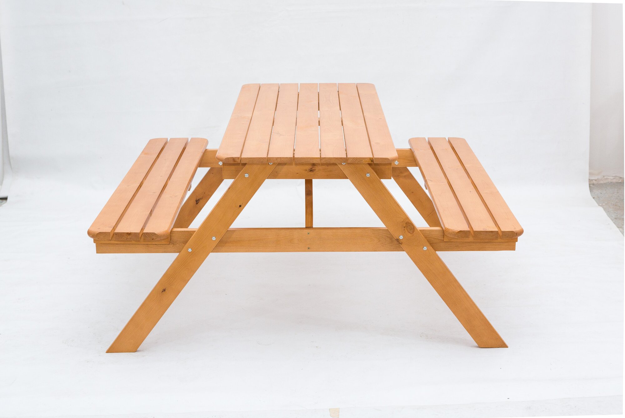Комплект мебели фотон Пикник (стол, 2 скамьи), орех - фотография № 7
