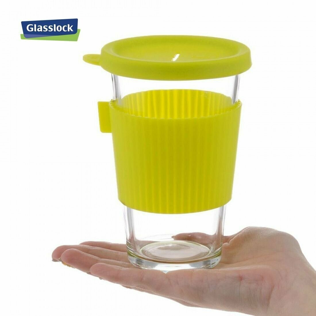 Набор стаканов Glasslock GL-1363 (380ml х 2, зеленый силикон) Hoff - фото №4