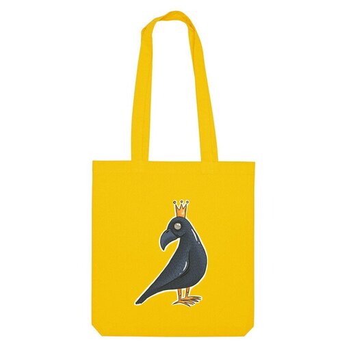 Сумка шоппер Us Basic, желтый мужская футболка ворона в короне xl темно синий