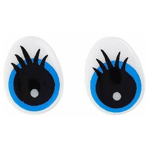 Глаза винтовые с заглушками, (набор 4 штуки), цвет голубой, размер 1 шт. 1,3 х 1 см