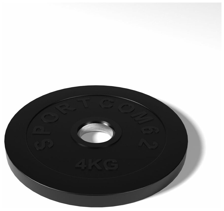 Диск Sportcom обрезиненный 51мм 4 кг, черный
