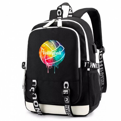 Рюкзак Волейбол с USB-портом черный №1 рюкзак пес макс черный с usb портом 1