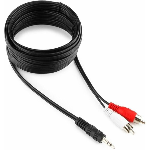 Набор из 3 штук Кабель аудио Cablexpert CCA-458-5M, джек 3.5 / 2xRCA, 5.0 м адаптер 2хrca f jack 3 5 m