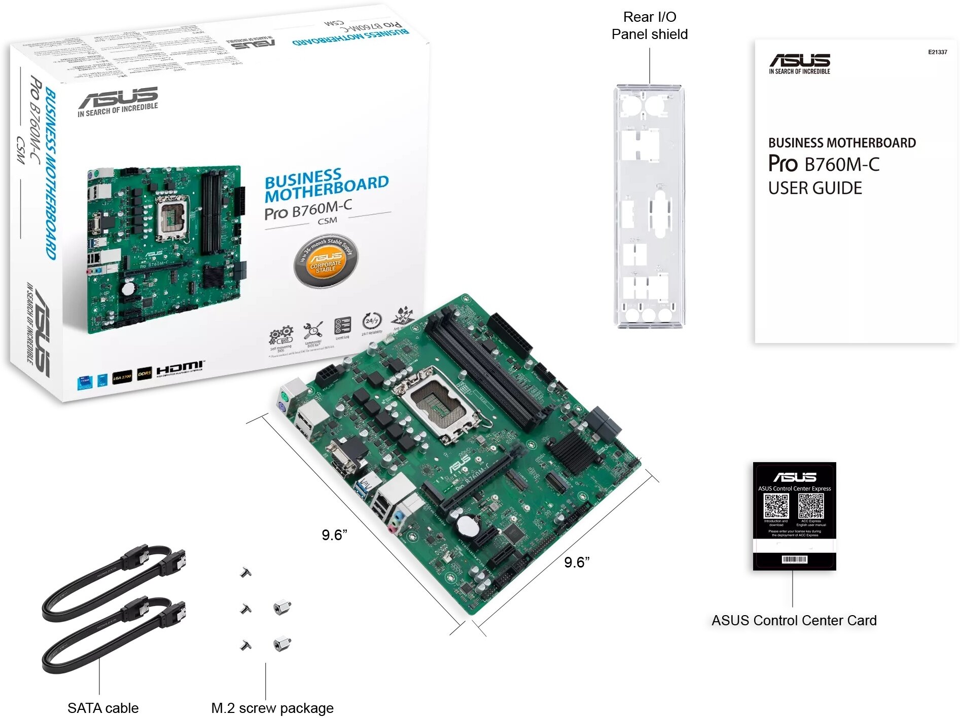 Материнская плата ASUS PRO B760M-C-CSM, LGA1700, B760, 4*DDR5, 2DP+HDMI+VGA, 4xSATA3 + RAID, M2, Audio, Gb LAN, USB 3.2, USB 2.0, mATX; 90MB1DX0-M0EAYC (PRO B760M-C-CSM) - фото №4