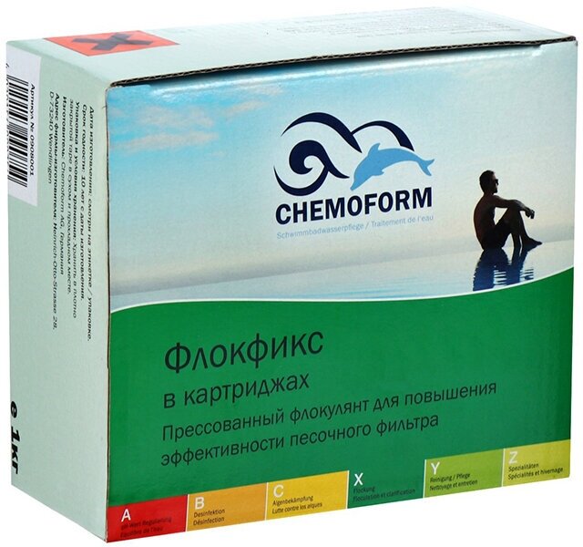 Прессованный флокулянт Chemoform Флокфикс в картриджах 8x125g 1kg 0908001