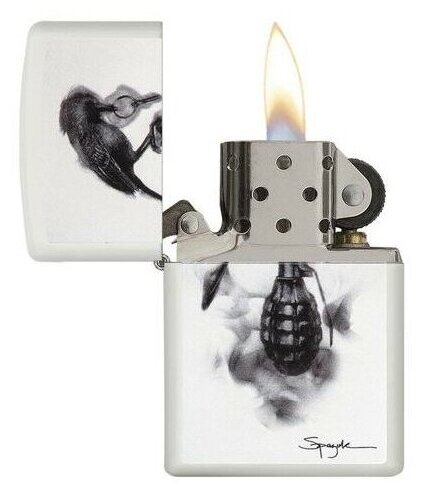 Оригинальная бензиновая зажигалка ZIPPO 29645 Spazuk с покрытием White Matte - Стивен Спазук - фотография № 8