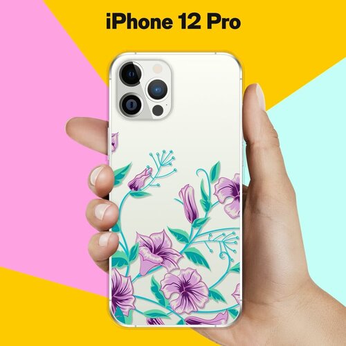 Силиконовый чехол Фиолетовые цветы на Apple iPhone 12 Pro