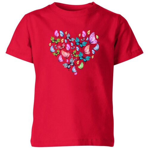 мужская футболка сердце бабочки s синий Футболка Us Basic, размер 6, красный