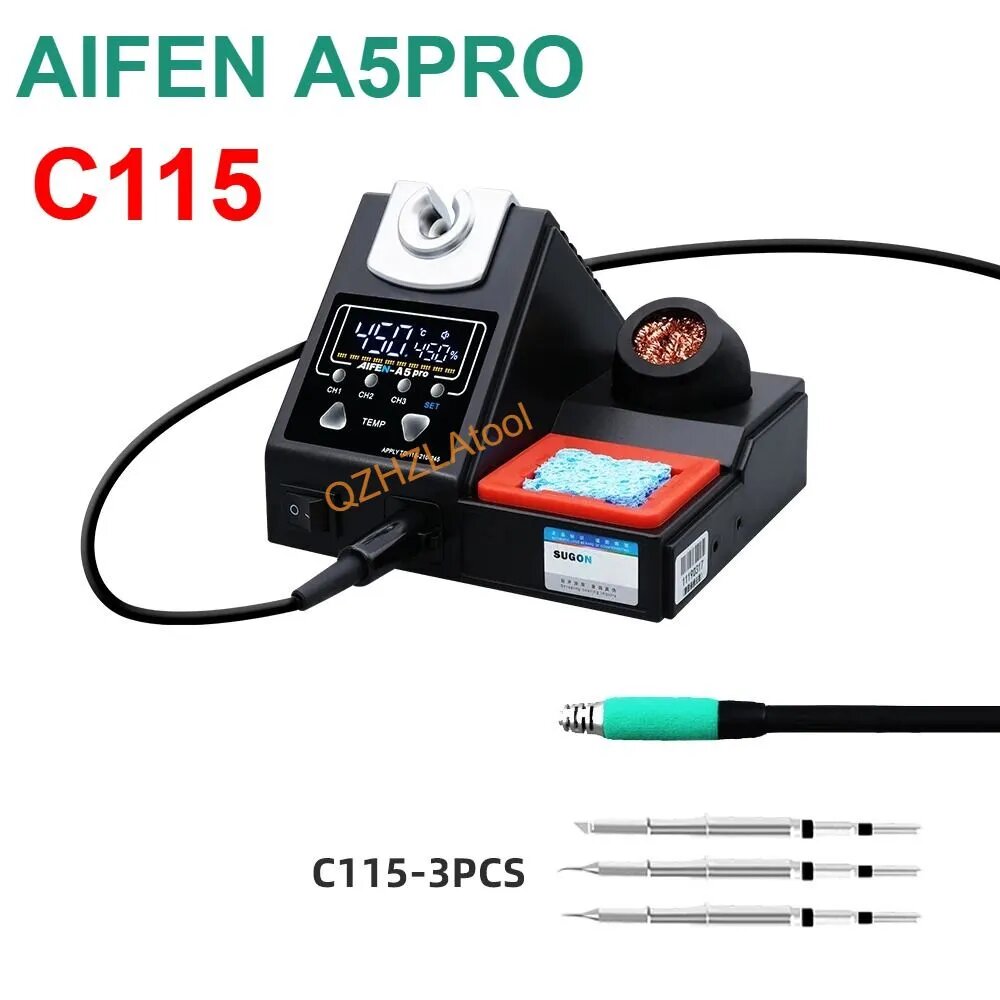 Aifen Паяльная станция A5 Pro, Керамический нагреватель, C115-3PCS