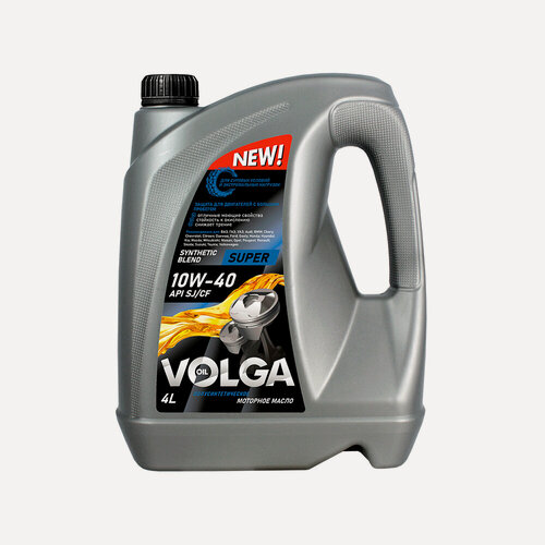 Изображение товара Масло моторное волга-ойл SUPER 10W40 SJ/CF полусинтетика 4 л 800446