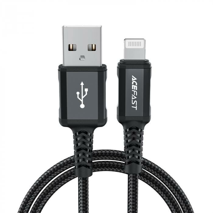 Кабель USB ACEFAST C4-02 для Lightning, 2.4А, длина 1.8м, черный