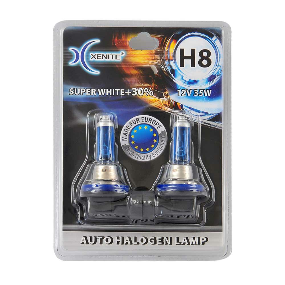 Лампа галогенная XENITE SUPER WHITE 12V H8 35W 2 шт 1007047