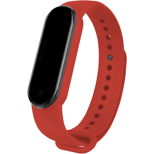 Силиконовый ремешок для фитнес-трекера Xiaomi Mi Band 7 / Спортивный сменный браслет на умные смарт часы Сяоми Ми Бэнд 7 / Красный