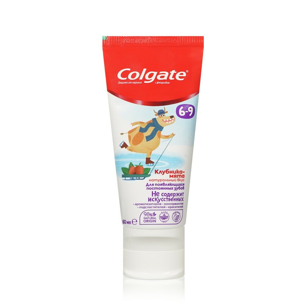 Детская зубная паста Colgate Клубника-Мята, с фторидом, для детей 6-9 лет, 60 мл - фото №13