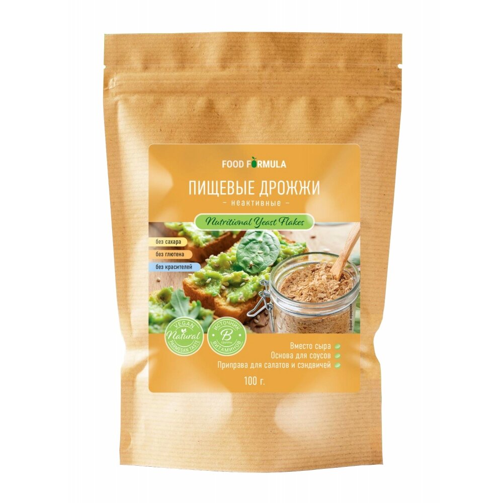 Academy-T Пищевые дрожжи Неактивные (Food Formula), 100 г, Вкус Unflavored / Без вкусовых добавок