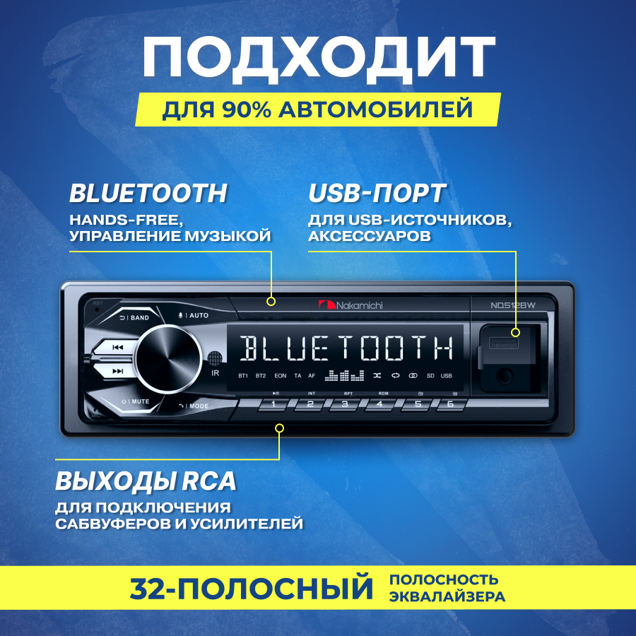 Автомагнитола Nakamichi NQ512BG (nak-nq512bg) - фото №10