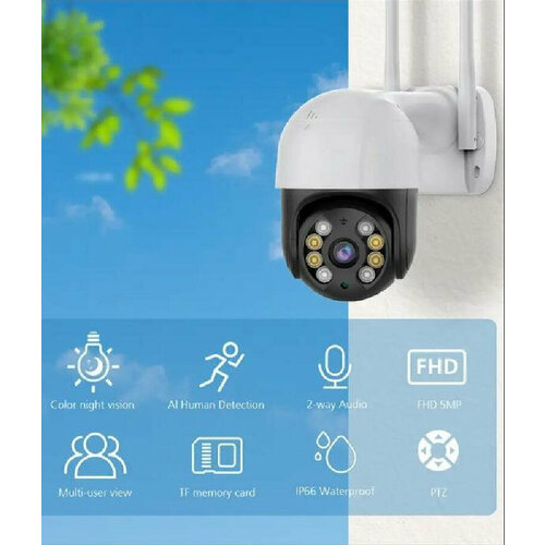 Беспроводная камера IScee камера наблюдения Wi-fi Уличная беспроводная камера видеонаблюдения Поворотная Wi-fi камера наблюдения 4МП 280000₽