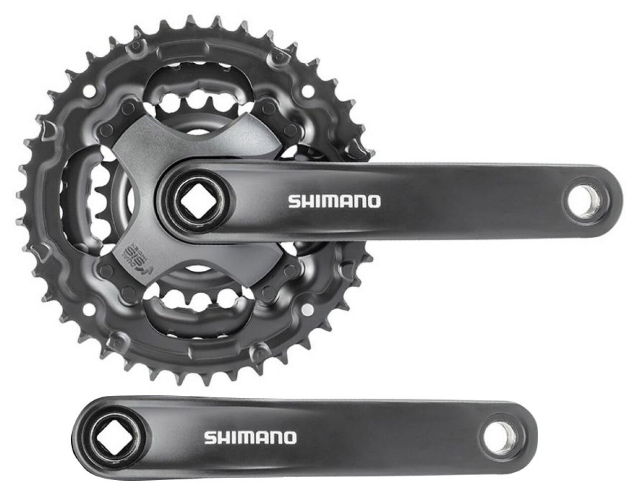 Система шатунов Shimano, TY301, 175 мм, кв.42/34/24T без защ, б/уп. Черный