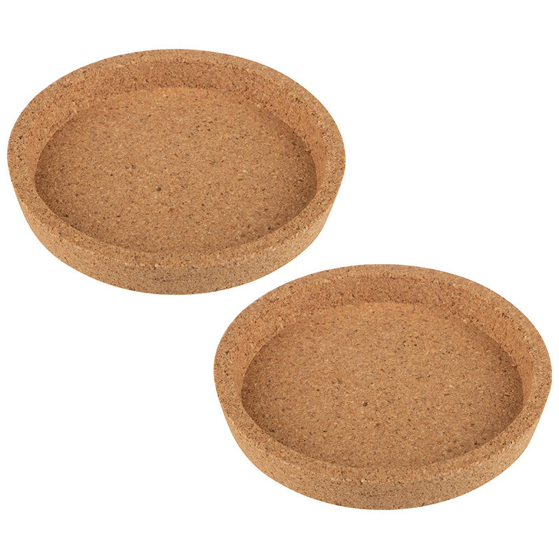 фото Набор подставок из пробки, с краями под кружку, 2 штуки в наборе, размер 9,7х1,7 см