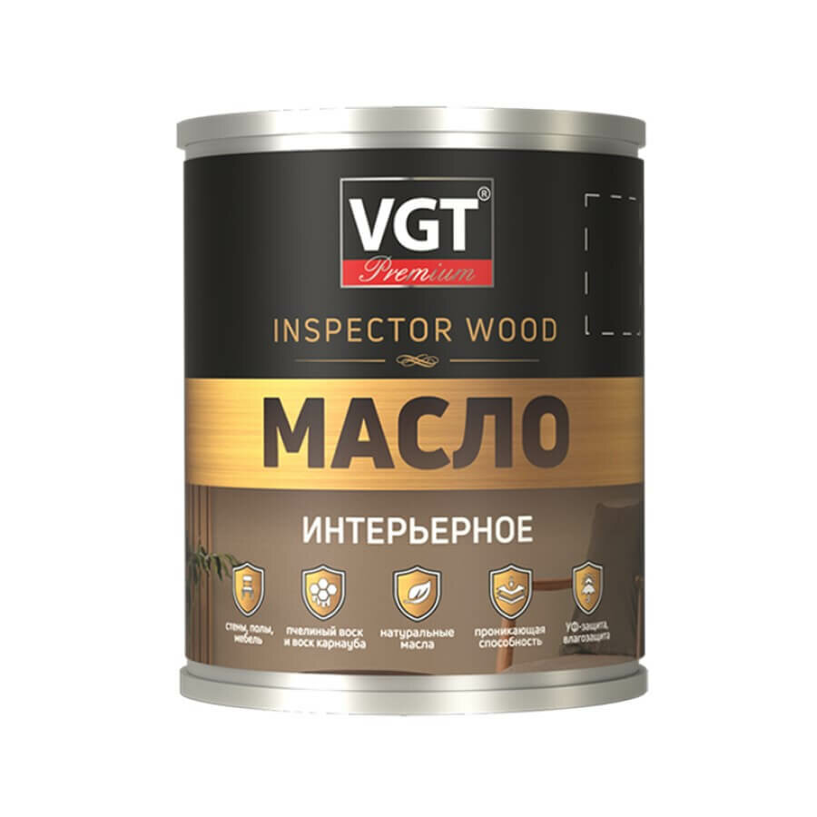 фото Масло интерьерное VGT Premium Inspector Wood (0,75л) бесцветный