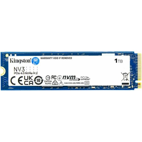 SSD накопитель Kingston NV3 SNV3S1000G 1ТБ M2 2280 PCIe 40 x4 NVMe M2 7599₽