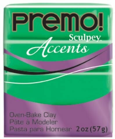 Пластик запекаемый 57гр прозр. зеленый PE025048 Sculpey PremoAccents