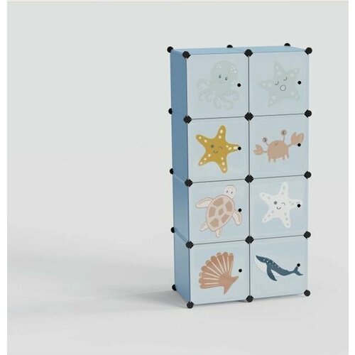 Шкаф детский EllipRun Y8 модульный, напольный или настенный, 8 дверей, 8 полок, без зеркал