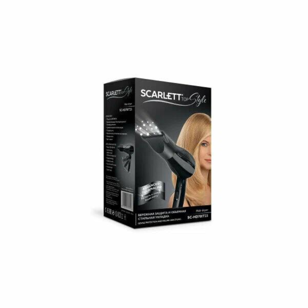 Фен SCARLETT SC-HD70IT23, дорожный, 850Вт, черный - фото №15