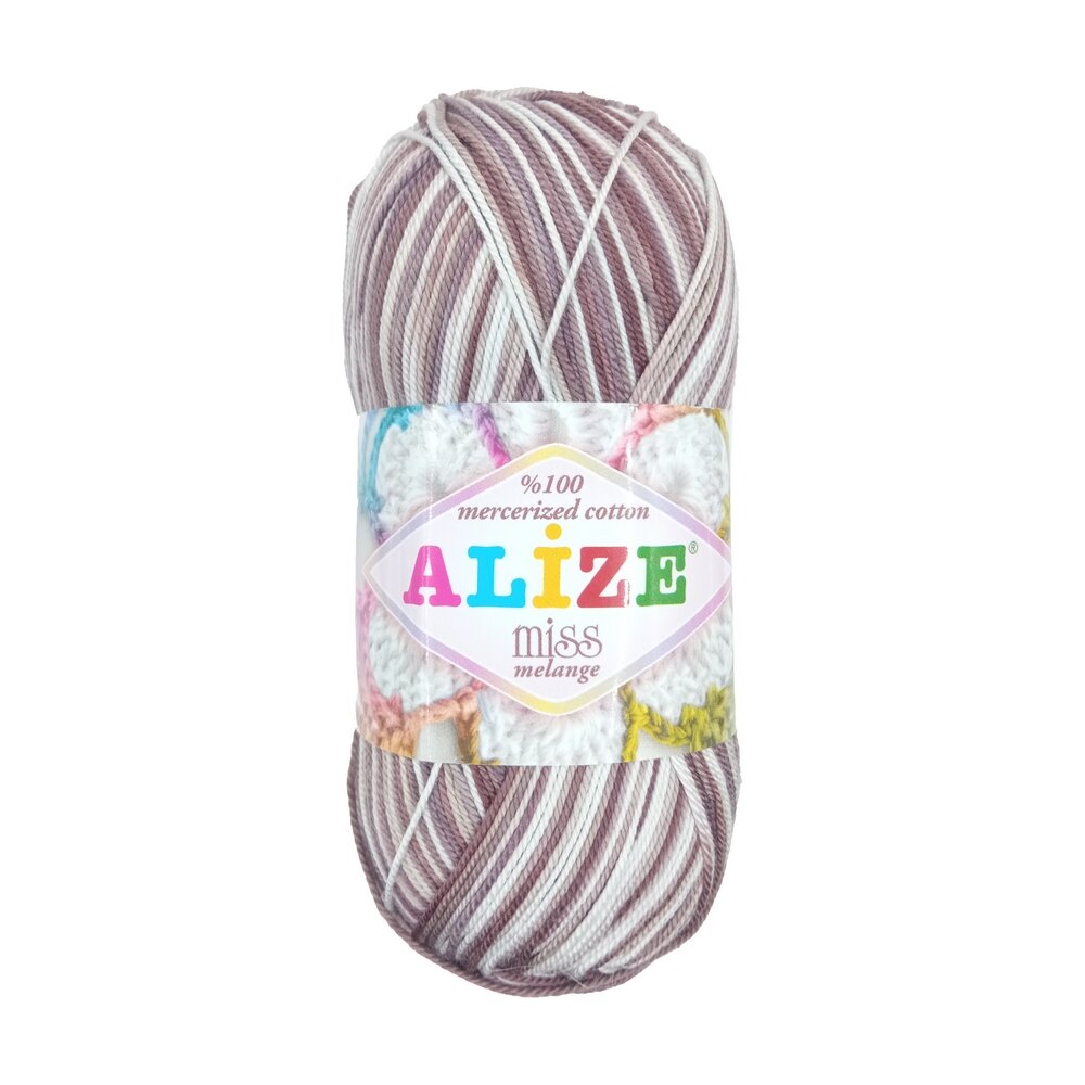Пряжа для вязания Alize Miss melange 50864 коричневый 2 шт 50 гр/280 м 100% мерсеризованный хлопок