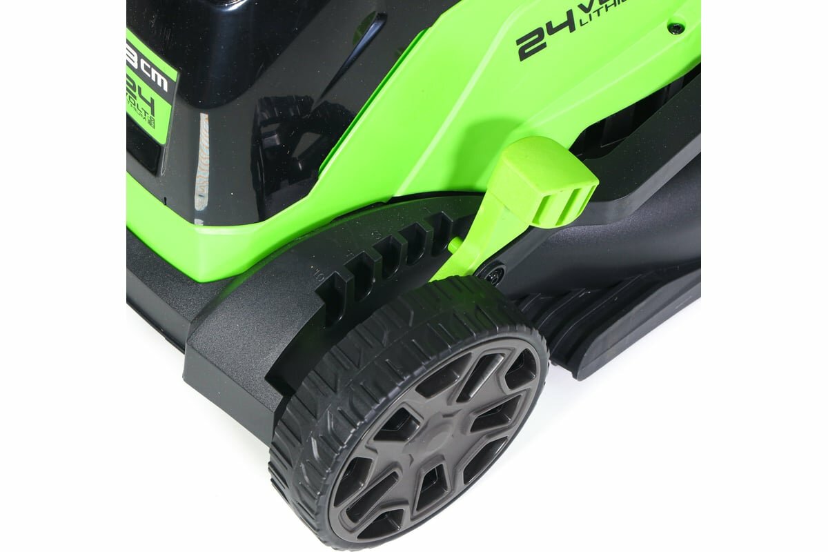 Изображение Газонокосилка аккумуляторная GreenWorks 24V, 33 см, бесщеточная, с 1хАКБ 2Ач c USB и ЗУ 2516107USB2
