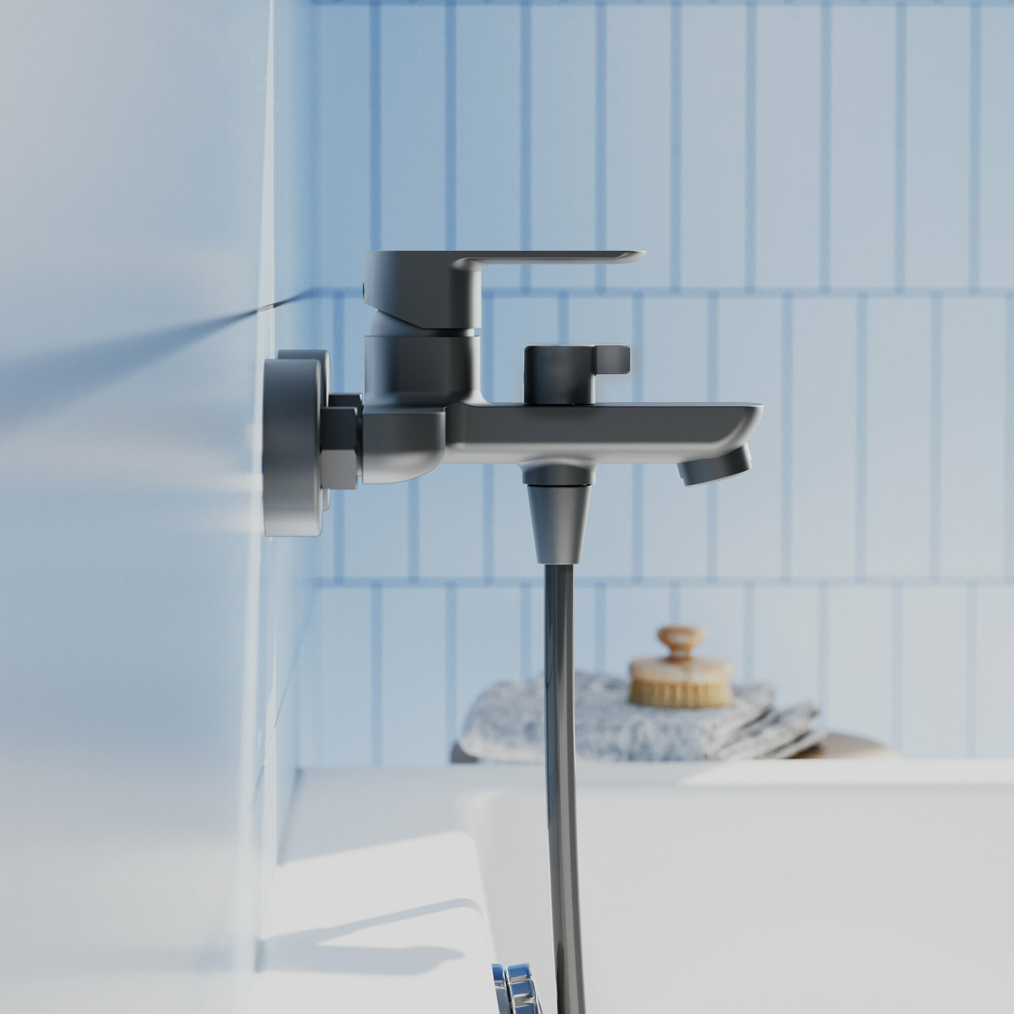 Смеситель для ванны Pragma Teiden, матовый черный, TDN3. BFBS.011 — фото 1