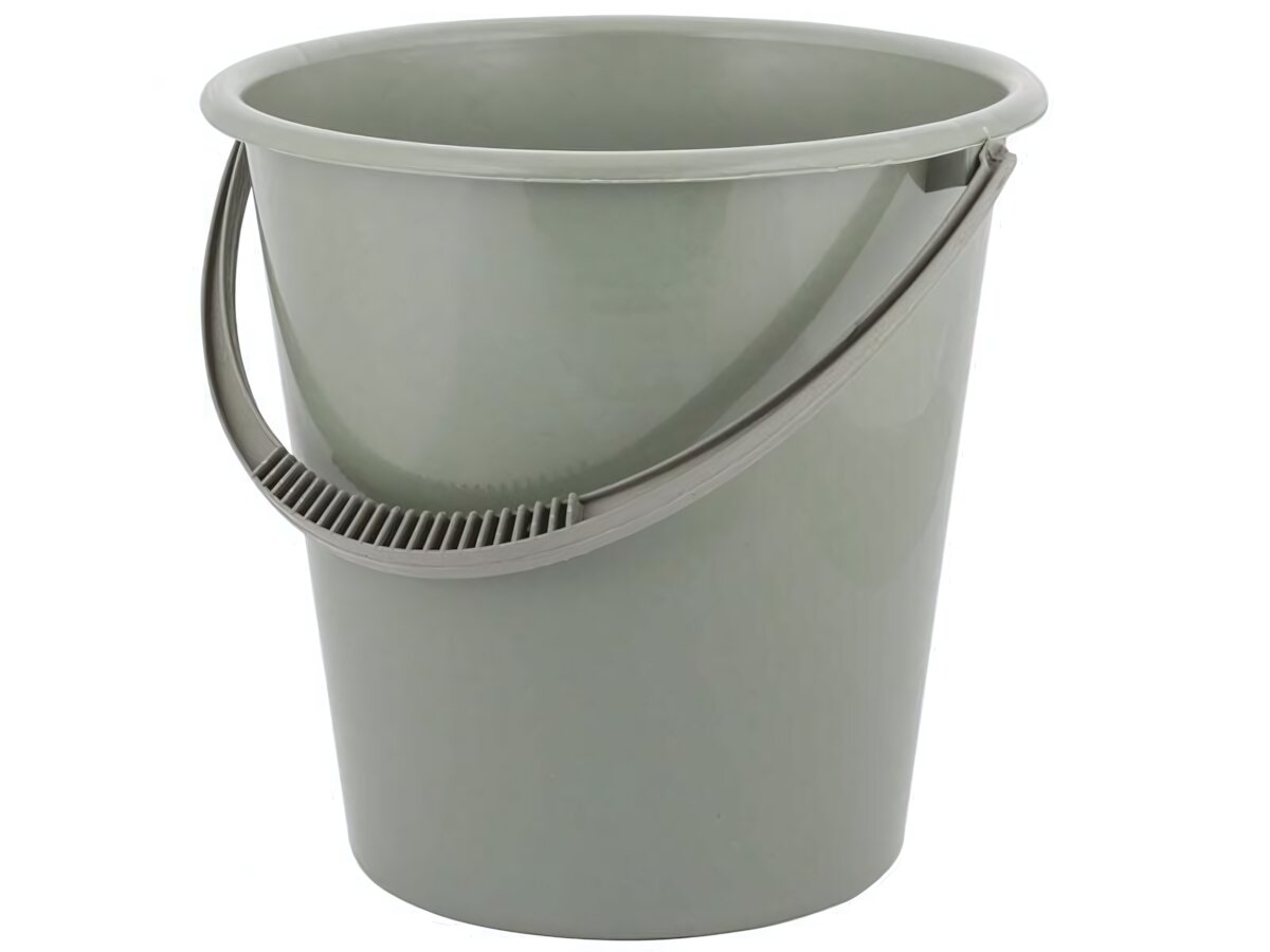 Ведро пластиковое 12л «Эконом» для дома садовых работ серое удобное