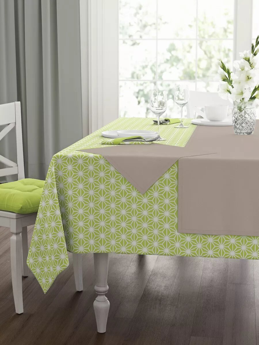 Скатерть Guten Morgen с салфетками 140x150см 100% Хлопок Рогожка