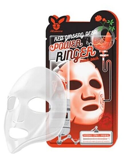 Elizavecca Red Ginseng Deep Power Ringer Mask Pack (Регенерирующая тканевая маска для лица), 23 мл