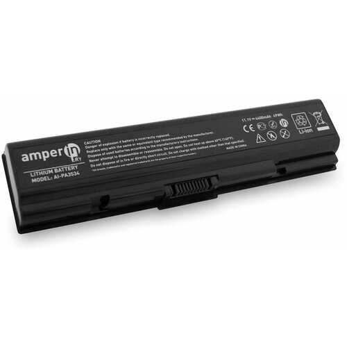 Аккумулятор для ноутбука Toshiba Amperin A200, 10.8V, 4400mAh, p/n PA3534U, PA3533U-1BRS, 1 шт. аккумулятор для ноутбука toshiba pa3534u 1brs 5200mah