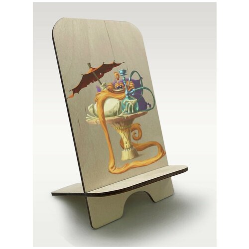 Подставка, держатель для телефона из дерева c рисунком, принтом УФ игры Rayman Origins (Рэйман, Глобакс, платформер, Ubisoft, PS, Xbox, PC) - 118