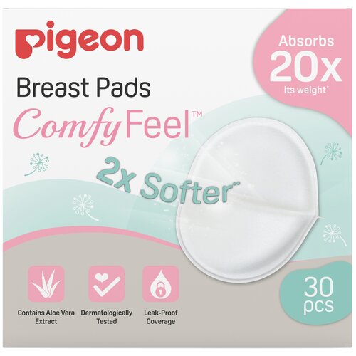 Pigeon Вкладыши для бюстгальтера ComfyFeel с алоэ, 30 шт. pigeon pigeon comfy feel breast pads вкладыши для бюстгралтера с алоэ 60 шт