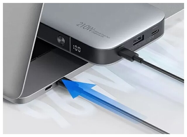 Внешний аккумулятор (Power Bank) Xiaomi PowerBank ZMIQB826G, 25000мAч, серый - фото №6
