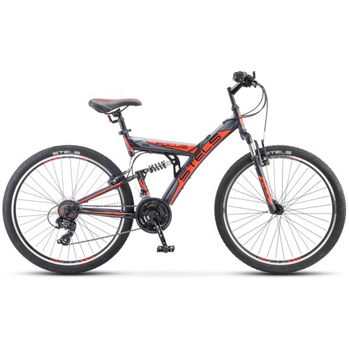фото Велосипед двухподвес focus v 26" 18-sp ,размер рамы/цвет; 18" оранжевый/чёрный 2021,stels (стелс)