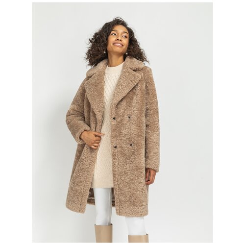 фото Пальто артикул 3-0121м-3185 размер 44 цвет бежевый electrastyle