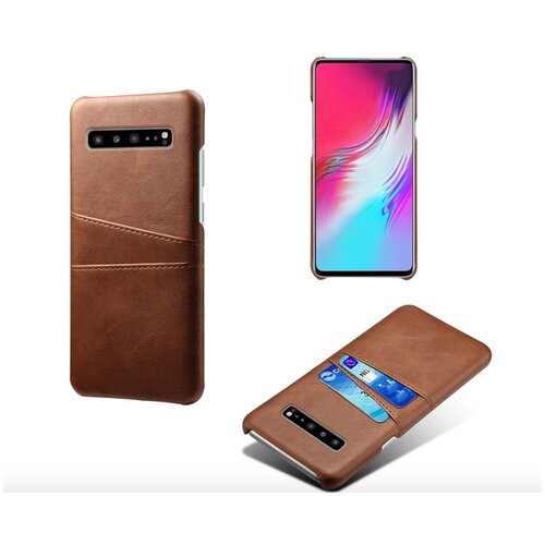 фото Чехол панель-накладка mypads для htc u play из качественной импортной кожи с визитницей с отделением для банковских карт мужской женский коричневый