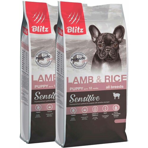 BLITZ SENSITIVE PUPPY ALL BREEDS LAMB & RICE для щенков всех пород с ягненком и рисом (2 + 2 кг)
